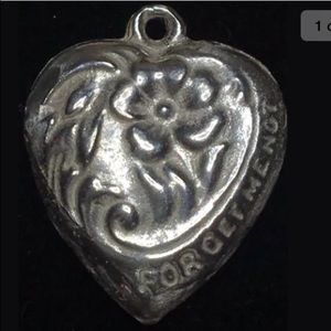 FORGET ME NOT PUFFY HEART  STERLING 925 Charm